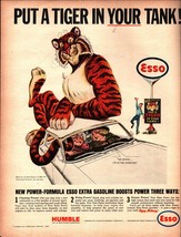 ESSO Gasoline Vintage 1964 PRINT AD Power Formula PUT A TIGER IN YOUR TA... - £19.24 GBP