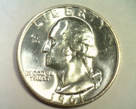 1961-D WASHINGTON QUARTER NICE UNCIRCULATED NICE UNC. ORIGINAL COIN FAST... - $12.00