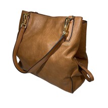 Calvin Klein Elaine Faux Leather Triple Compartment Tote Brown Double Ha... - £21.23 GBP