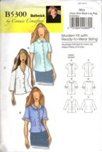 Butterick B5300 Misses XS to XL Classic Button Front Shirt Uncut Sewing Pattern - £10.20 GBP