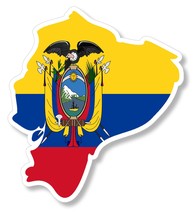 Ecuador Country Flag Ecuadorian Car Truck Window Bumper Sticker Decal 3.75&quot; Map - £3.15 GBP