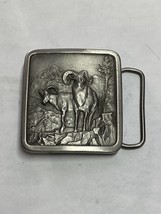 Vintage 1977 Rams in Mountains Belt Buckle Indiana Metal Craft - £7.44 GBP