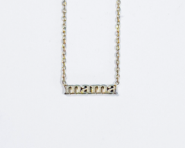 SEREFINA Ladies Goldtone Tiny &quot;MAMA&quot; Fixed Pendant on 16&quot; Cable Chain - £6.94 GBP