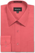 Allsense Men&#39;s Classic Long Sleeve Regular Fit Coral Button Up Dress Shirts - £16.75 GBP