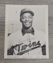 Signed Lenny Green 1960s Minnesota Twins MLB 4x5 B&amp;W Center Field Player Photo - £17.11 GBP
