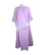 Vintage Sheer Nylon Lace Peignoir Set Blush Pink Nightgown Chiffon Robe ... - $72.94