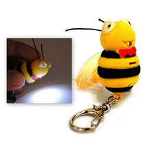 LED BEE KEYCHAIN with Light and Sound Cute Insect Buzzing Noise Key Chai... - $7.95