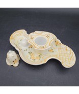 ‌Vintage 7&quot; Annette Pottery Ceramic Chamber Candlestick Holder Yellow w/... - $16.91 CAD