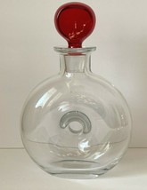 Atlantis Equinox Pattern Glass Decanter with Red Stopper - £98.69 GBP