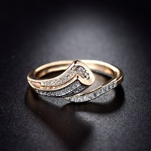 18K Gold Diamond Bague Ring Anillos Bizuteria 18K Yellow Gold Diamond Rings Wome - £18.23 GBP