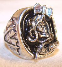 GRIM REAPER AXE BIKER RING BR146 HEAVY silver jewelry BIKERS novelry sup... - $7.59
