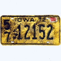 1974 United States Iowa Linn County Passenger License Plate 57 12152 - £14.70 GBP