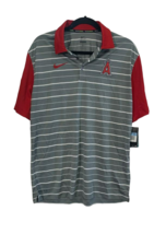 Nike Men s Los Angeles Angels Striped 2-Tone Polo Shirt, Green/Red, Medium - $39.59