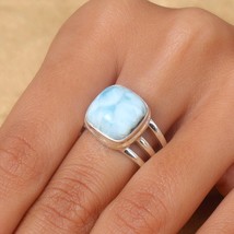 Bague en pierres précieuses Larimar bague en argent sterling 925 bague b... - £24.59 GBP