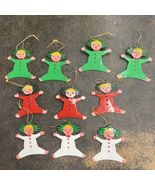 10 Vintage Acrylic Plastic Christmas Tree Ornaments Elf Pixies Hong Kong... - $99.00