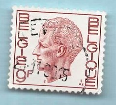 Used Belgium Postage Stamp (1971) 9f King Baudoin Definitive - Scott # 762 - $2.93