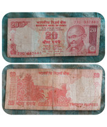 India Pre 2010 20 Rupees Banknote - Inset Ltr A JALAN Sec Thread AuthCIR... - $4.50