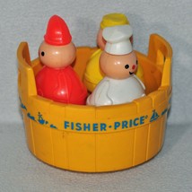 Vintage Fisher Price 3 Men In A Tub Toy Butcher Baker Candlestick Maker 1219!!! - £19.34 GBP