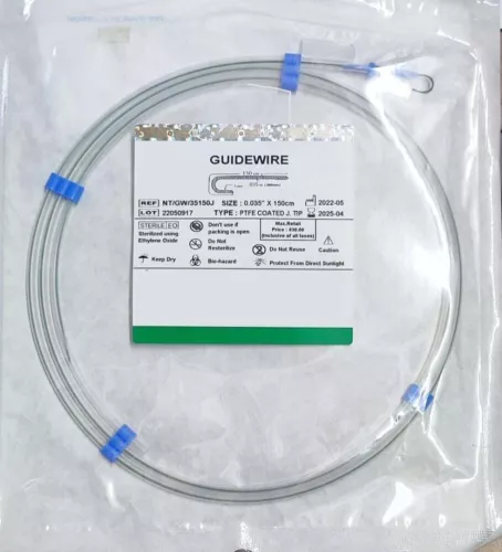 PTFE Guidewire Urology 0.035mm x 150CM Length J Tip 25Pc Lot - $249.48