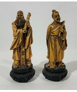 2 Of The 8 Immortals Zhang Guolao &amp; Han Xiangzi Vintage Asian Figures - $105.93