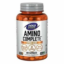 NEW Now Sports Amino Complete Protein Blend Non-GMO Supplement 120 Capsules - $17.57
