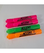 Vintage Sanford Major Accent Highlighters set Broad Point hot pink green... - $40.00