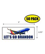 50 PACK 3.37"x 9" LETS GO BRANDON SOUTHWEST Sticker Decal Gift MAGA BS0333 - $43.31