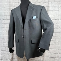 Stafford Men&#39;s Sport Coat Jacket 42S Grey 2 Button Poly Wool Blend Metal... - $63.09