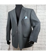 Stafford Men&#39;s Sport Coat Jacket 42S Grey 2 Button Poly Wool Blend Metal... - $63.09