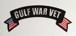 Gulf War Veteran Vet Banner American Flag Military Embroidered 11&quot;w Patc... - $9.99