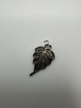 Vintage Sterling Silver Filigree Leaf Necklace Pendant 2.3cm - £9.34 GBP