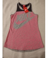 Nike Girls&#39; Nike Allover Print Jersey Tank 645422  Girls L Pink Gray black - £8.99 GBP