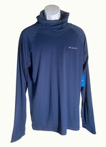 COLUMBIA Long Sleeve Digby Island Funnel Sun Shirt Blue Medium NWT - $21.77
