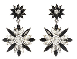 Amrita Singh Crystal Floral Black Resin Princess Statement Earrings ERC ... - £13.69 GBP