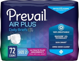 Prevail Air Plus Daily Brief | Size 2 | Breathability | Ultimate Absorbency | 18 - £71.93 GBP