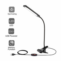 Flexible Gooseneck USB 48 LED Light Clip-on Table Desk Study Reading Lamp Black - £25.97 GBP