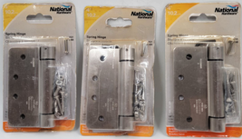3 National Hardware N350-868 Spring Door Gate Hinge 4&quot; Satin Nickel 1/4 Radius  - £14.38 GBP