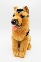 Dakin Realistic German Shepherd Plush Stuffed Animal 14” Black And Tan Vintage - £23.96 GBP