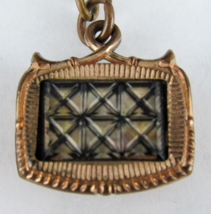 Antique Gold Plated Onyx Pocket Watch Fob mother of pearl INTERESTING! - £112.10 GBP