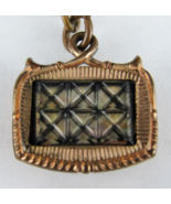 Antique Gold Plated Onyx Pocket Watch Fob mother of pearl INTERESTING! - $194.22 CAD
