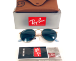 Ray-Ban Sunglasses RB3447 ROUND METAL 001/3M Gold Round Frames with Blue... - $128.69