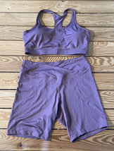 shein NWOT Women’s 2 piece workout set Size L purple S3 - £10.04 GBP