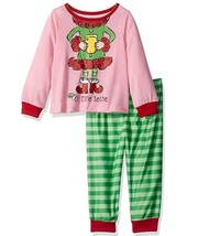 NEW Peas &amp; Carrots Girls&#39; Toddler Soft Knit Flannel Pajama Set Elfie Sel... - $9.79