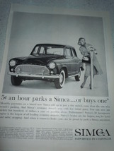 Vintage Simca Chrysler Parking Miter Print Magazine Advertisement 1960 - £7.98 GBP