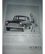 Vintage Simca Chrysler Parking Miter Print Magazine Advertisement 1960 - €8,61 EUR