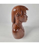 VTG African Tribal Bust Man Hand Carved Wood Glossy FInish - $1,041.04 MXN