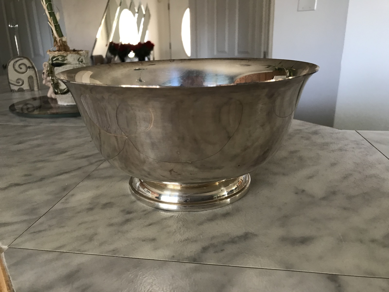 Vintage Fisher K28 Paul Revere 1768 Repro Silverplate Footed Serving Bowl 8W - $14.99