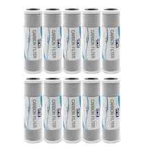 10 Pack Activated Carbon Block Water Filter Replacement – 5 Micron, 10 inch Filt - £31.96 GBP