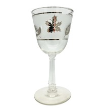 Vintage 1960&#39;s Mid Century Libbey Silver Frosted Leaf Pedestal Glass 6 x 3 - £8.56 GBP