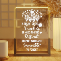 Teacher Appreciation Gifts from Student - Best Teacher Acrylic Plaque with Walnu - £19.77 GBP